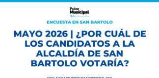 Encuesta: MAYO 2026 | ¿Por cuál de los candidatos a la Alcaldía de SAN BARTOLO votaría? (SAN BARTOLO)