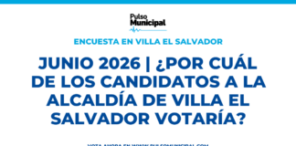 Encuesta: JUNIO 2026 | ¿Por cuál de los candidatos a la Alcaldía de VILLA EL SALVADOR votaría? (VILLA EL SALVADOR)