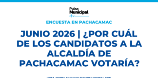 Encuesta: JUNIO 2026 | ¿Por cuál de los candidatos a la Alcaldía de PACHACAMAC votaría? (PACHACAMAC)