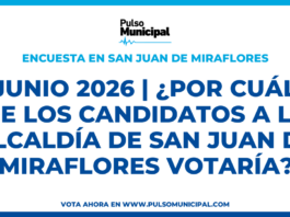 Encuesta: JUNIO 2026 | ¿Por cuál de los candidatos a la Alcaldía de SAN JUAN DE MIRAFLORES votaría? (SAN JUAN DE MIRAFLORES)