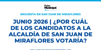 Encuesta: JUNIO 2026 | ¿Por cuál de los candidatos a la Alcaldía de SAN JUAN DE MIRAFLORES votaría? (SAN JUAN DE MIRAFLORES)
